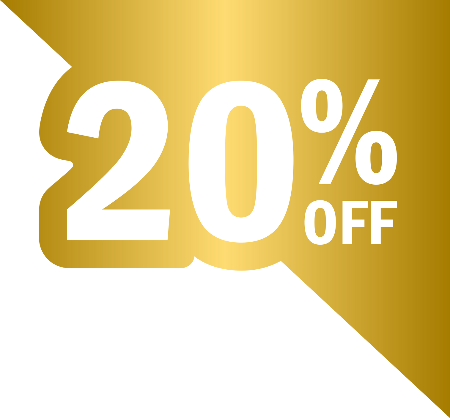 Discount 20% off golden tag